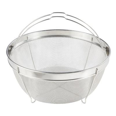 China Amazon Hot Selling Stainless Steel Kitchen Food Egg Veggie Steamer Viable Steamer Basket 6 Quart 8 Quart Pot Accessories For Pressure Cooker for sale