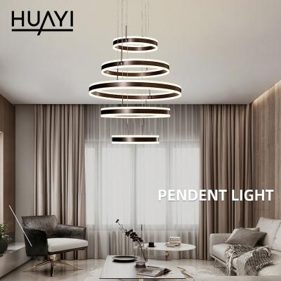 China Factory Price Contemporary Simple Modern Decoration HUAYI Indoor Living Room Around Hanging Pendant Light for sale