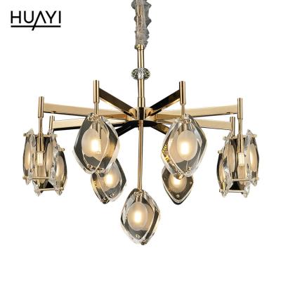 China HUAYI New Design Modern G9 Copper Hanging Living Room Light Indoor Hotel Modern Decorative Chandelier for sale