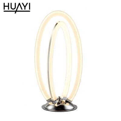 China HUAYI LED Table Lamp Modern Adjustable Brightness, Eye Protection Chrome Finish Luxury Modern Table Lamp for sale