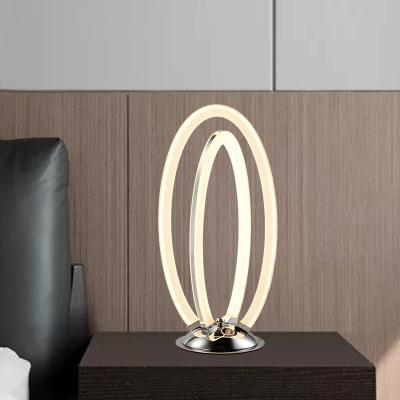 China Luxury HUAYI Style SMD Bedroom 13W LED Indoor Modern Metal Decorative Aluminum Luxury Table Lamp for sale