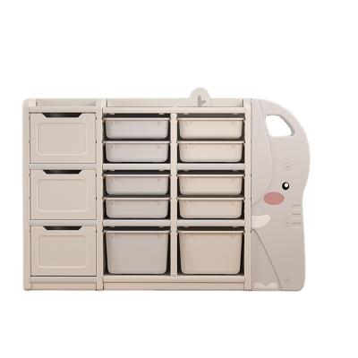 China New Modern Plastic Toy Storage Shelf Car Shape Kindergarten Children's Cabinet Stretch Children's Cabinets for sale