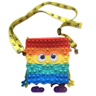 China Relieve Stress Busy Person Bag Toys Rainbow Reliver Stress Toy Push Bubble Antistress Toy Child Sensory Adult Handbag for sale