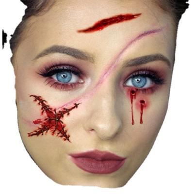 China Makeup Decorative Facial Sticker Special Waterproof Face Tattoo Sticker Face Dress Up Temporary Halloween Tattoo Sticker for sale