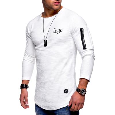 China Custom Logo Long Sleeves Mens T Shirts Anti Shrink Plus Size T Shirt Casual Solid Mens Custom T Shirts For Men Full Sleeve Stitching for sale