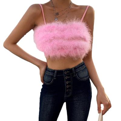 China Anti-pilling women's crop top breast wrap sling vest pink leather tank top for women camis tops for sale