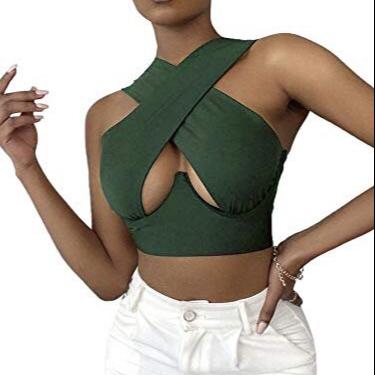 China 2021 NEW Color Women's Anti-pilling Crop Top Straps Cross Strap Wide Band Tank Top Jacket for sale