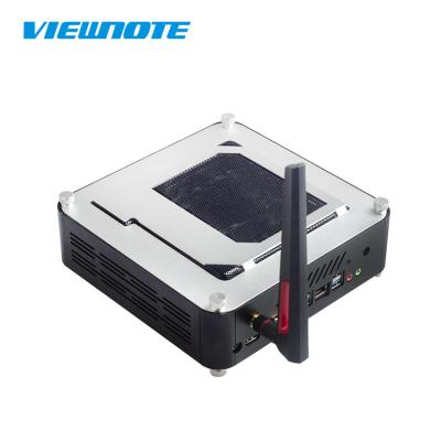 China Aluminum Alloy Metal Case PC Computer Desktop Fanless Win 10 Core mini pro/amd 4GB DDR/64GB HD and VGA port 5.8G WiFi for sale