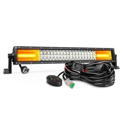 China Three Off-Road Lighting Models 270W 22 Inch Amber White Dual Color CarLED Light Bar With Custom Plug & Play DT Connector Wiring Harness for sale