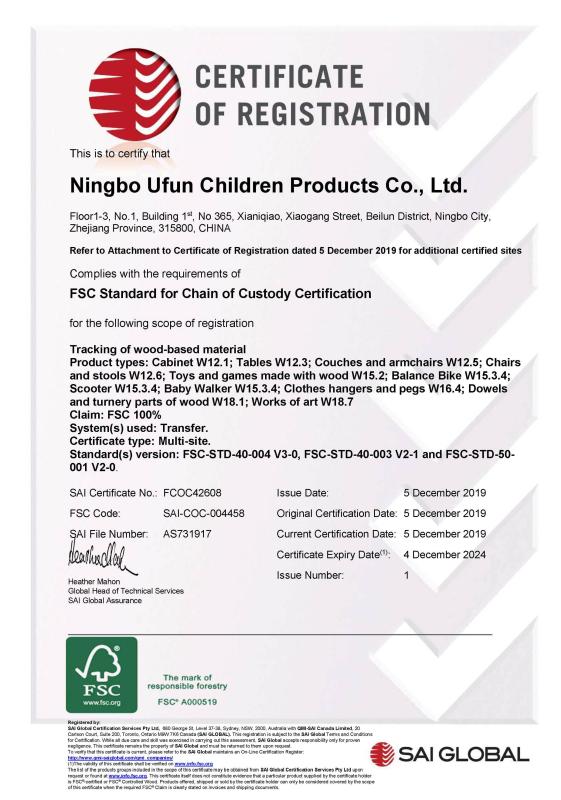 FSC - Ningbo Ufun Children Products Co., Ltd.