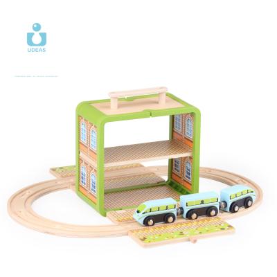 China Montessori Wooden Magnetic Children Sets Wooden Railway Track Toy Pretend Play Wooden Toy for Children for sale