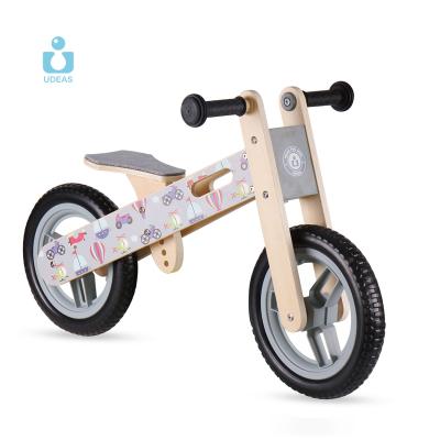 China Ride On Toy Popular Children Wood Walking Bike On No Pedal Baby Walker Toys Toddler Kids Wooden Educational Balance Bike for sale