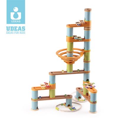 China ROD DIY Maze Game Wood Construction Toys Bamboo Wooden Marble Run Race Track Set Montessori Children Educational Toys Eco-Friendly Kid Toy for sale