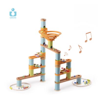 China Wooden Educational Wooden Marble Run Track Race Toy Maze Game Building Blocks Set Eco-Friendly Bamboo Musical Marble Children Kids for sale