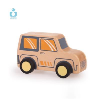 China Quality Wooden Educational Wooden Toy Kids Toy Car Children Bus Toys Piggy Bank For Children Wooden Car for sale