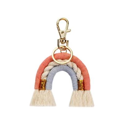 China New CIA Etsy Amazon Handmade Cotton Macrame Tassel Cactus Key Chain for sale