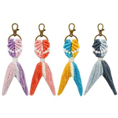 China New Handmade Macrame Key Chain Bag Charm CIA Gift Amazon Amazon Key Chain For Women for sale