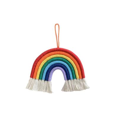 China Popular Macrame Rainbow Wall Hanging Nursery Room Gift Kids INS Cute Baby Room Decor For Boy Girl for sale