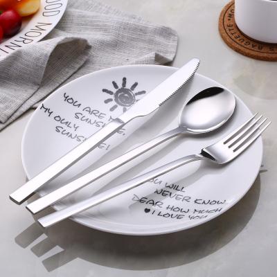 China Factory Wholesale 304 Stainless Steel Knife Fork Spoon Viable Western Creative Cutlery Sets for sale