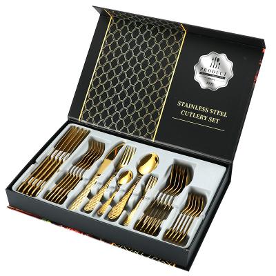 China Hot Sales 30Pcs Stainless Steel Viable Flatware Sets In The Handle Knife Fork Spoon Luxury Cutlery Sets Created By Gift Case for sale