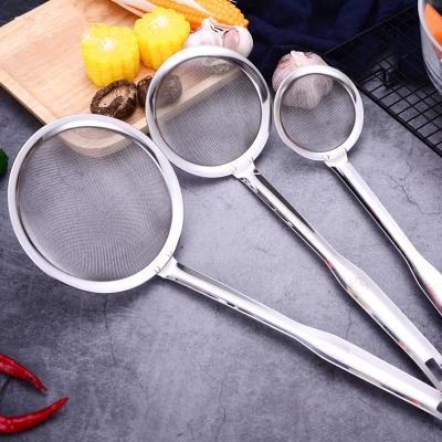 China Viable 304 Stainless Steel Pot Strainer Kitchen Grease Strainer Filter Food Hot Sieve for sale