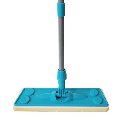 China Yujie Sustainable Sponge Broom Non-woven Fabric Household Flat Broom Rofill With Telescopic Steel Handle for sale