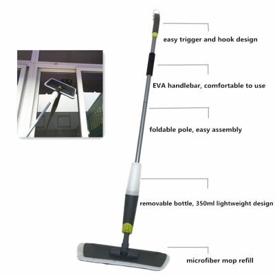 China Viable Hot Sale Household Floor Cleaning Tools Microfiber Microfiber Floor Hook Spray Flat Mop for sale