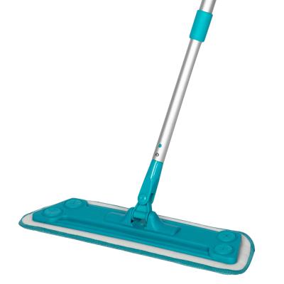 China Floor Sustainable Hook Microfiber Flat Mop With Telescopic Steel Handle Household Cleaning Tools Flat Broom for sale