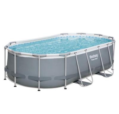 China OVAL Bestway 5614A Power Steel Above Ground Pool Set Above Ground Steel Swimming Pool for sale