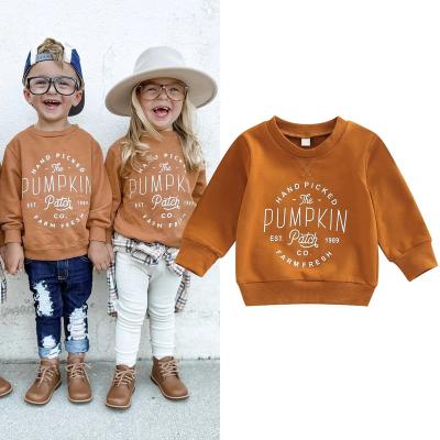 China 0-6Y Halloween Kids Boys Girls Sweatshirt T-shirts Pumpkin Anti-Shrink Letter Printing Long Sleeve Pullover Outwear for sale