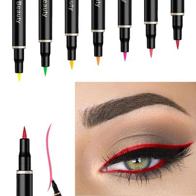 China Waterproof 12 Colors Liquid Eyeliner Pencil Waterproof Easy To Use Make Up Matte Eye Liner Blue Red White Gold Brown Green Eyeliner for sale