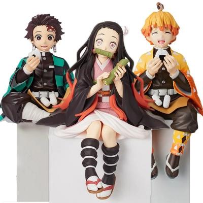 China Kimetsu Balls of Toy Anime Demon Slayer Figure Tanjirou Nezuko Zenitsu Inosuke Shinobu Mitsuri Giyuu Eat Rice Cartoon No Yaiba Action Figure for sale