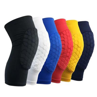 China Universal 1PC Honeycomb Knee Pads Basketball Sports Knee Pad Volleyball Knee Protector Brace Support Football Compression Leg Sleeves for sale