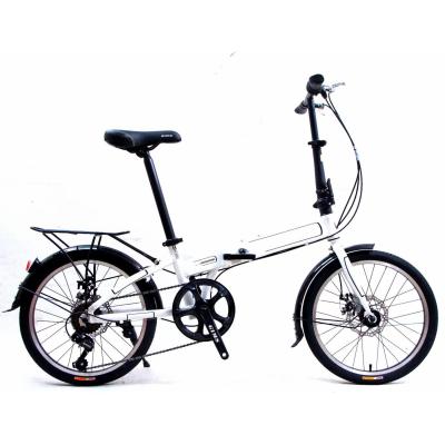 China Aluminum Alloy GUANGDONG Bicycle Folding Lock Disc Brake Double Beaded Pedal16inch 20inch Spring Fork Folding Bicycle for sale