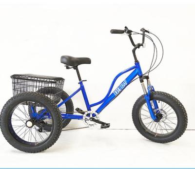 China 2022 China Manufacturers Direct Sale Aluminum Alloy Tricycle Snowmobile Wide Pedal Human Tire 4.0 Tricycle for sale