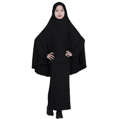 China 2020 Formal Newest Hot Sale 4-14 Years Girl's Burqa Abaya Fashion Muslim Jilbab Milk Silk Batwing Long Sleeve Prayer Dress for sale