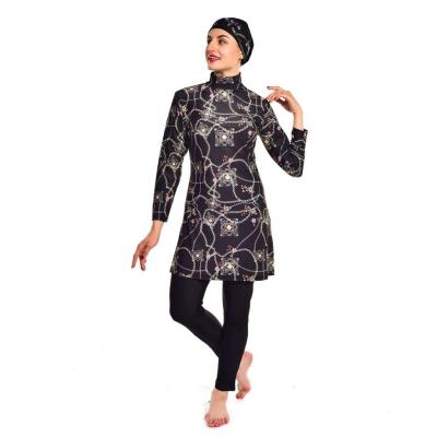 China Fashion Hot Selling Comfortable Blue Digital Printing Swimwear Women Muslim Swimwear Beautiful for sale