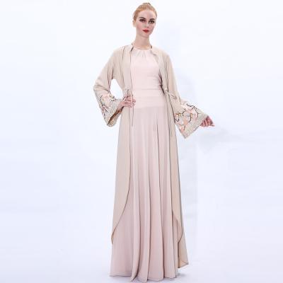 China Luxury fashion temperament Dubai travel embroidery outside cardigan robe Muslim abaya kimono for women for sale