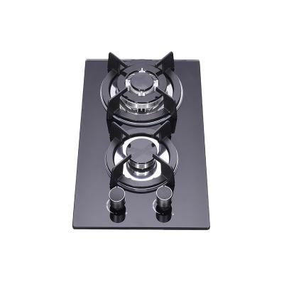 China Household Cooker Stove Black Tempered Glass 2Burner Gas Hob Gas Cooktop With High Quality for sale