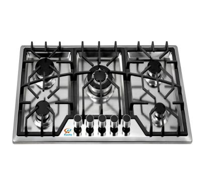 China High quality household 90cm stainless steel panel built in 5 burner gas cooktop for sale