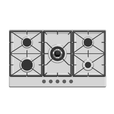 China Household Best Selling Easily Assembled Big Burner Gas Hob Kitchen Use Gas Stove With 5 Burners for sale