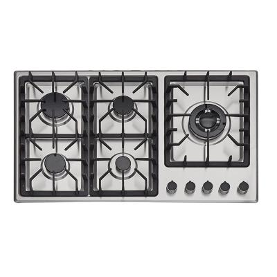 China Household factory direct sale stainless steel top built in gas stove for kitchen cooktop with 5 burner for sale