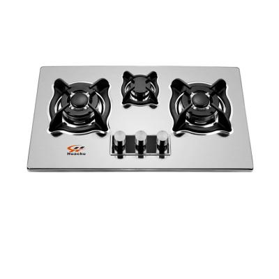 China Double burner stainless steel wok top gas cooker with durable pan support very popular in Asian markets for sale