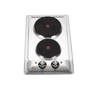 China Low price good quality 2 burner household factory hot plate stainless steel panel electric cooker stove for sale