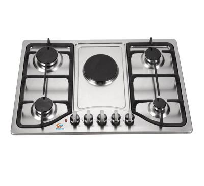 China 2019 Hot Sale Stainless Steel Kitchen Built In 5 Burner Electric Hot Plate Gas Hob for sale