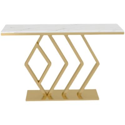 China Factory Sale Modern Attractive Stainless Steel Material Luxury Modern Metal Entrance Tables for sale