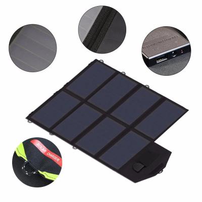 China High Efficient 50w Sunpower Fast Charging Mobile Phone Power Bank UPS Solar Panel Battery Charger Portable Folding Bag for sale