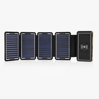 China High effeciency fast charging support Sunpower 16000mAh solar battery power bank USB wireless mobile charger for sale