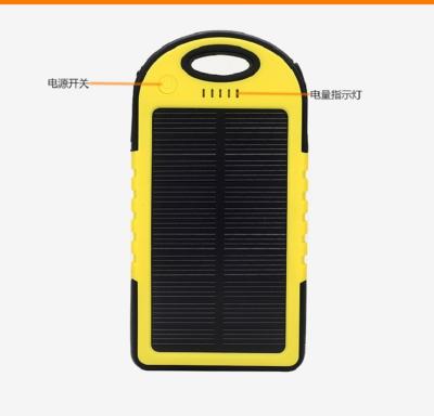 China Support Charging Mode Design 8000mAh Battery LED Solar Power Bank Mobile Phone Fast Charger for sale