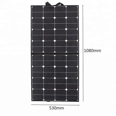 China 100W Mono Camping Solar Charger 100 Watt Sunpower Collapsible Folding Portable Solar Panels 125mmx125mm for sale